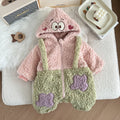 Cozy Christmas Pink Star Plush Baby Onesie